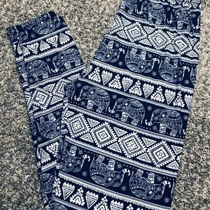 Blue and white elephants